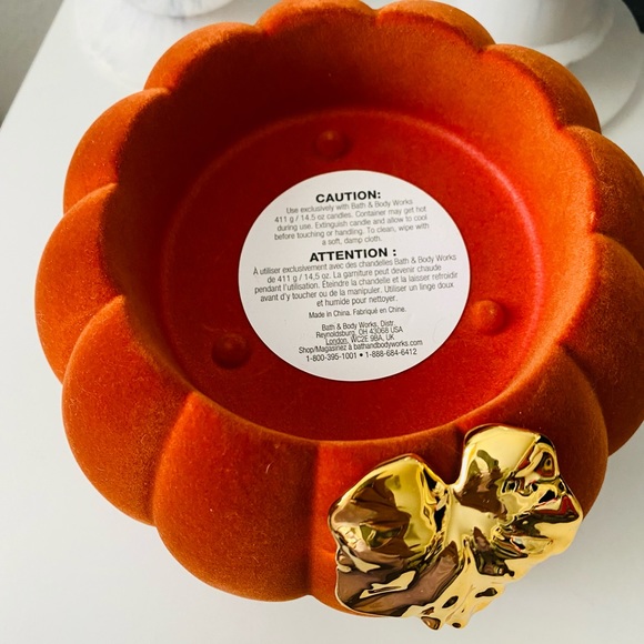 NWT orange bath & body works Pumpkin candle holder